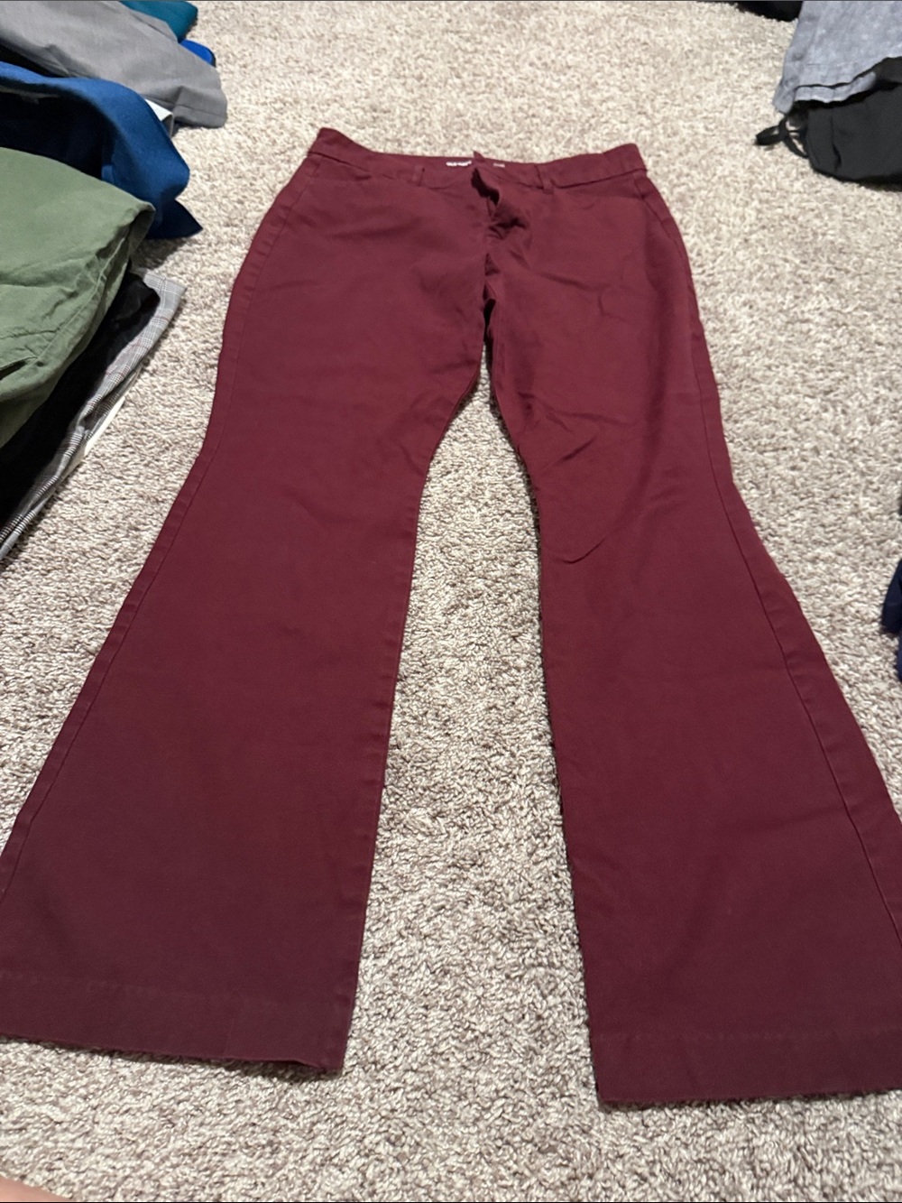 Old Navy Women's Burgundy Flare - High-Rise Wide Leg Pixie Pants